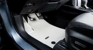 Tapis de sol de voiture en PVC blanc crème personnalisés de la série Lux KATA VINA, durables, à motif en maille fine, imperméables, OEM ODM - Product Image 1