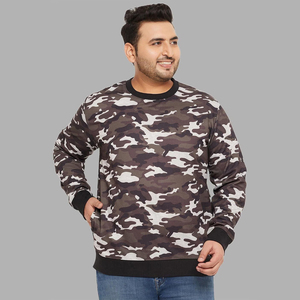 Sublimation Tie-Dye Fleece Sublimation <b>Sweatshirt</b> <b>Men</b> Crew Neck Casual Regular Fit Autumn Gray <b>White</b> Patterned Long Sleeve - Product Image 5