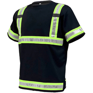 <b>High</b> Visibility Reflective CE Certified Stretchable <b>T</b> <b>Shirts</b> Men Short Sleeve Breathable Quick Dry Mesh Thermal Transfer - Product Image 1