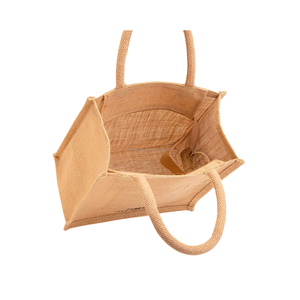 Bolsa de Compras de Lona de Yute y Algodón Reciclable Ecológica de Alta Calidad, con Logotipo Personalizado Promocional - Product Image 3