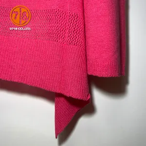 Suéter de rayón para mujer, cárdigan de color rosa brillante, cómodo, 100%