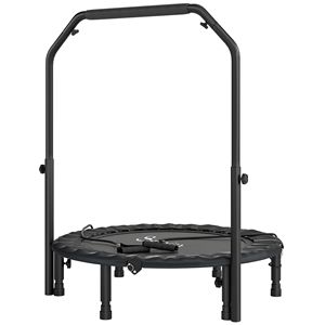 Mini Trampolín Plegable de 40 Pulgadas para Adultos, Rebotador con Marco de 10 Pies para Uso Doméstico, Negro, con Asa de Espuma Ajustable de PP para Ejercicios de Salto - Product Image 1