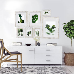 Real <b>Glass</b> and Distressed White Wooden <b>Frame</b> for Home Decor Living Room Office and Wall Display - Product Image 5