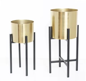 Rustproof Iron Planter <b>Pot</b> for Indoor and Outdoor Gardening Use Multi-Purpose Metal Plant <b>Pot</b> with Stand for Home and Office - Product Image 1