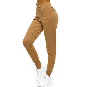 <b>Women's</b> Red And Brown Terry <b>Knitted</b> <b>Joggers</b> Mid Waist Drawstring Ankle-Length Casual Pants Breathable Regular Fit Autumn Style - Product Image 5