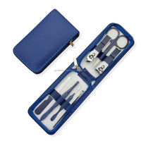 Juego de 7 Piezas de Acero Inoxidable, Kit de Manicura Personal Mini Duradero, Herramientas para Uñas, Set de Manicura y Pedicura con Estuche con Cierre