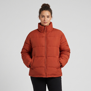 Chaqueta Acolchada de Plumón para Mujer, Abrigo Cálido de Invierno, Chaqueta Acolchada con Cremallera y Cuello Alto para Mujer - Product Image 1