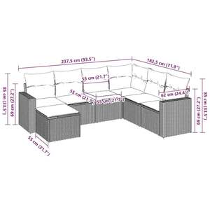 Conjunto de Sofás de Jardín en Color Marrón y Blanco Crema - Product Image 3