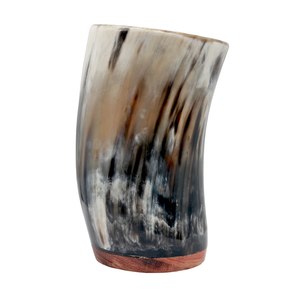 Tasse en verre en forme de corne faite à la main de haute qualité, écologique, polie, style animalier, d'Inde, pour les occasions de Noël - Product Image 1