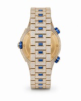 Montre de luxe unisexe en acier inoxydable avec cadran à aiguilles, mouvement à quartz analogique, cristal saphir, 44 mm, fermoir caché à bouton-poussoir