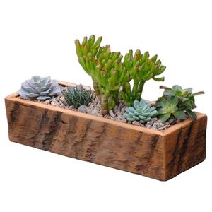 DISEÑOS COMPLETOS PLANTAS Maceta de madera Wishing Well Maceta Macetas de madera creativas Macetas de flores de corteza Jardín - Product Image 1