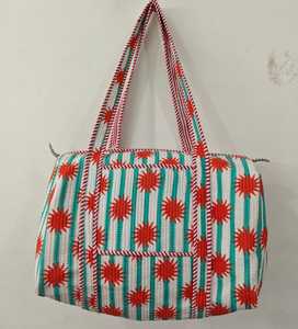 Perfect Summer Winter Beach Travel Beautiful Bohemian Cotton Duffle Bag Handmade Quilted Weekender Travel <b>Backpack</b> <b>Large</b> - Product Image 5