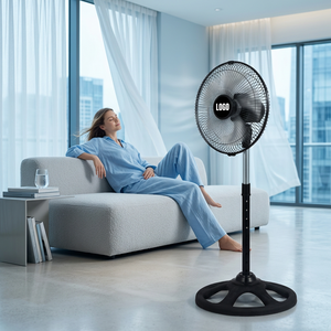 Ventilador de Pedestal Metálico Oscilante de Alta Velocidad de 10 Pulgadas, Estilo 2026, con Altura Ajustable para Refrigeración en el Hogar y la Oficina - Product Image 2