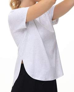 T-shirt décontracté pour femme à manches courtes, couleur unie, coupe ample, doux, respirant, confortable pour l'été, tee-shirt basique - Product Image 2