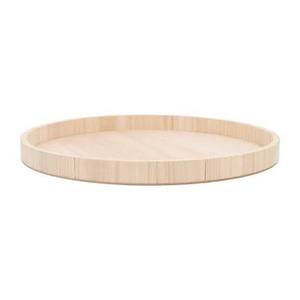 Plateau de service rond en bois poli classique et durable avec motif uni pour la cuisine, la table à manger, la table basse et la décoration de la maison - Product Image 2