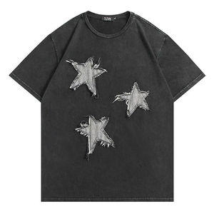 T-shirts personnalisés pour hommes, délavés à l'acide, effet dégradé soleil, coupe oversize, col rond, en polyester et coton, pour hommes - Product Image 1
