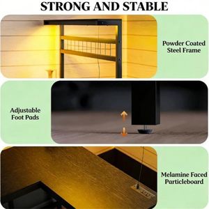 โต๊ะคอมพิวเตอร์สีดำสำหรับโต๊ะเล่นเกม - Product Image 2