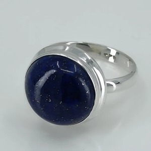 Lapis Lazuli <b>Ring</b> 925 <b>Sterling</b> <b>Silver</b> Handmade Promise <b>Ring</b> for Women Natural Round Shape Gemstone Jewelry, January Birthstone - Product Image 3