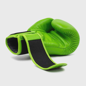 Gants de boxe en cuir de haute qualité, personnalisés, couleur verte, pour jumeaux, disponibles en différentes couleurs, avec sangles réglables à scratch, Muay Thai - Product Image 4