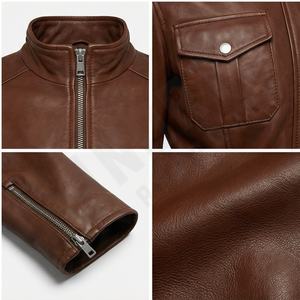 Chaqueta de Cuero de Moda Transpirable de Piel de Oveja, Chaqueta de Cuero Personalizada de Alta Calidad para Mujer - Product Image 4