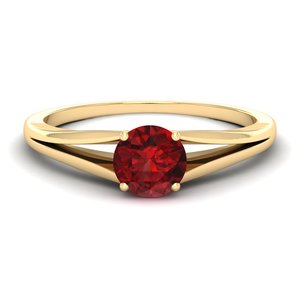 REYES Custom Round Cut 0.84Ct <b>Garnet</b> Gemstone <b>Ring</b> in 14K Solid IGI Certified Diamond Engagement <b>Rings</b> For Women Fine Jewelry - Product Image 1