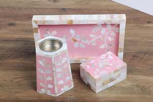 Ensemble de brûleurs à bakhoor PearlMajesty – Porte-encens de luxe en mosaïque de nacre pour une décoration intérieure raffinée - Product Image 6