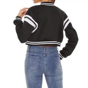 High Quality Wool <b>Varsity</b> <b>Jackets</b> <b>for</b> <b>Women</b> Full Sleeves Double-Layer Collar Embroidery Letter Design Breathable Street Style - Product Image 4