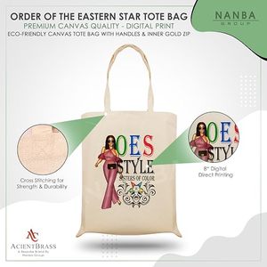 Masonic OES Eastern Star Shriner Canvas <b>Tote</b> <b>Bag</b> Multiple Fraternal Designs Digital Print Shopping <b>Bag</b> - Product Image 5