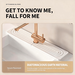 Kitchen Sink Faucet <b>Mat</b>-Diatomite Stone Drying Sink Protector Moisture Prevent Bath <b>Mat</b> Water Absorbent <b>Splash</b> Guard - Product Image 4