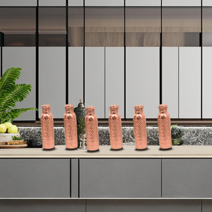 ขวดน้ำดีไซน์เนอร์สีน้ำตาลทองแดงบริสุทธิ์ขนาด100% (ความจุ1000มล.) ของอินเดียไม่ใช้1การเกษตร - Product Image 2