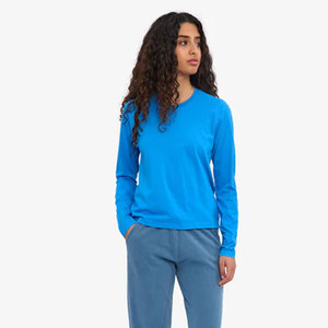 Camiseta de Manga Larga para Mujer, 100% Algodón Suave, Corte Regular, Cuello Redondo, Bloques de Color, Estilo Casual, para Otoño - Product Image 2