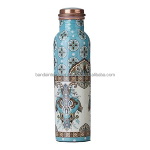 Top Quality Copper Drinking Bottle With <b>Sticker</b> And Polish Finished For Drinking And <b>Kitchen</b> Use Copper Bottle Leak Proof - Product Image 2