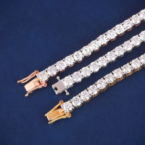 Listo para enviar: Pulsera de tenis de moissanita de plata 925 de 3 mm y 5 mm, la más vendida para mujer, con claridad D VVS, pasa el probador de diamantes. - Product Image 6