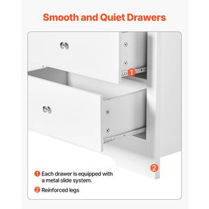 Commode à 7 tiroirs en chêne européen avec dispositif anti-basculement, style moderne et minimaliste, pour rangement de placard - Product Image 6