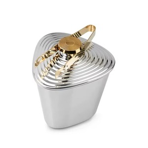 Seau à glace en acier inoxydable de haute qualité avec couvercle et pinces dorées, design moderne, résistant à la rouille, refroidisseur de boissons pour fêtes - Product Image 6