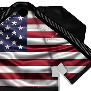 Kimono de BJJ à imprimé drapeau américain, doublure intérieure, coupe régulière, 100 % polyester, séchage rapide, vêtements d'arts martiaux mixtes, hauts pour adultes - Product Image 2