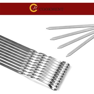 Brochetas de Acero Inoxidable de 14 Pulgadas, Brochetas Planas Largas para Barbacoa, Brochetas Reutilizables para Asar Carne, Herramientas Premium para Barbacoa - Product Image 3