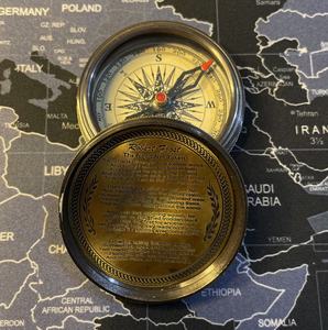 Nouveau poème maritime en laiton boussole en laiton nautique croix boîte en bois à la main pointant promotion cadeau entreprise personnalisé - Product Image 2