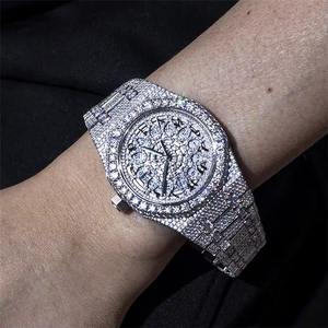 Luxury Men's Diamond <b>Watch</b> Stainless Steel <b>Case</b> 41mm Analog Mechanical Movement Sapphire Crystal Elegant Hollow Dial Fashion - Product Image 4
