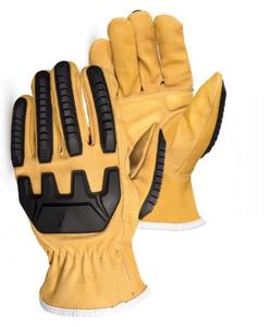 Gants en cuir souple personnalisés à doigts complets, respirants, pour hommes, avec logo antidérapant, protection des mains et des bras - Product Image 1