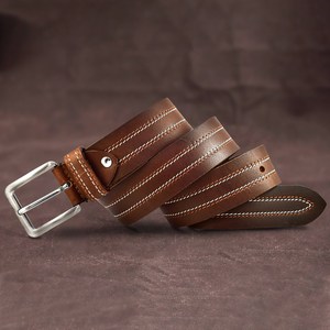 Cinturón de Cuero de Grano Superior para Hombre, Estilo Casual, Color Sólido - Product Image 2