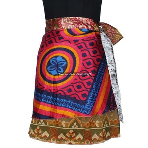 Minifalda India Mágica al por Mayor, Vestido Sari Multiusos, Minifalda Cruzada, Falda Corta Sari, Estilo Bohemio Gypsy de Moda - Product Image 3