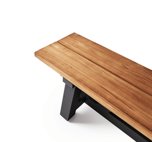 Banco de Patio Antiguo Tropical de Madera de Teca Sólida con Estructura de Madera, Muebles de Exterior Ecológicos para 4 Personas - Product Image 3