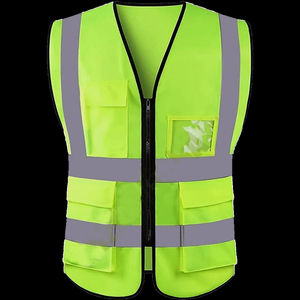 Gilet de travail antistatique en polyester fluorescent de qualité supérieure, certifié CE, fabriqué sur mesure par un fabricant pour le commerce B2B. - Product Image 2