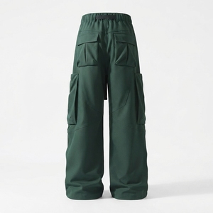 Pantalon décontracté pour homme AMIB SPORTS en lin/coton sergé, respirant, mi-lourd, coupe droite, brodé, taille élastique - Product Image 5
