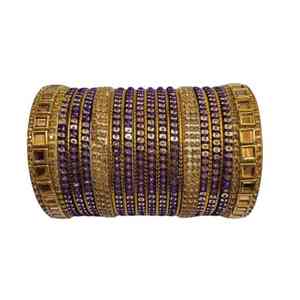 Ensemble de bracelets de mariage islamiques tendance de luxe pour femmes, finition polie haute brillance, style traditionnel Meenakari - Product Image 3