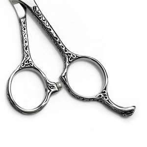 Ciseaux de barbier professionnels en acier inoxydable, lames courbes et droites avec pointes affûtées pour la coupe et l'éclaircissement des cheveux - Product Image 6