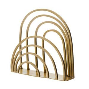 Support de serviettes décoratif en fil de fer, finition laiton, forme géométrique en arche, pour cuisine et salle à manger, vente en gros - Product Image 1