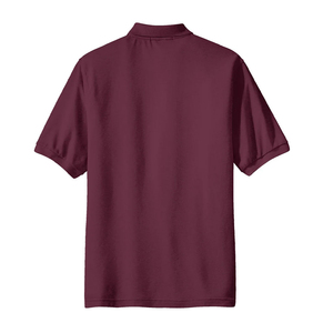 Polo Homme Manches Courtes Effet Soie avec Poche Bordeaux Léger Décontracté - Product Image 5