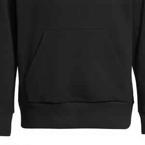 Sudadera con Capucha Negra Unisex Premium de Gran Peso, Estilo Urbano Minimalista, Oversize, de Algodón Liso con Forro Polar - Product Image 6